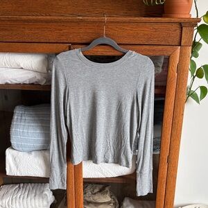 Aerie Heather Gray Scoop Neck Top